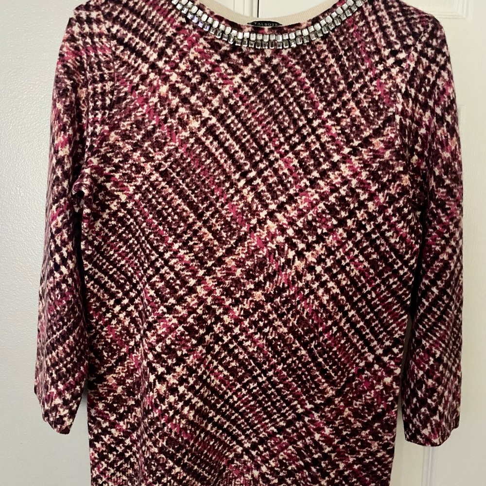 Talbots Glenn Plaid Cashmere Sweater - Picture 2 of 4